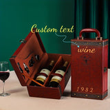 Red wine gift box, wine accessories, personalized wine box, custom text wine box, wine cooling V1106-122-SIL-15826