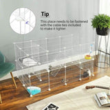 SONGMICS Metal Wire Two-Story Pet Playpen with Zip Ties White V227-8498641000001