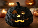 Halloween Seaweed Woven Pumpkin Tabletop Ornament Lantern Style Handcrafted Natural Look Seasonal V1366-AZ2-W-27157