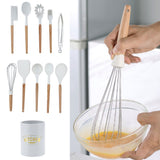 11Pcs White Silicone Kitchenware Kit NonStick Kitchen Utensils with Storage Box V1294-YM0901-3118200128411