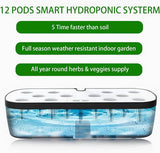 Hydroponics Plant Growing System 12 Pods Indoor Herb Garden Kit Led Light 4L WHITE V201-FDZ2412WH8AU