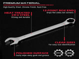 SEDY 32 Pcs SAE Metric Combination Wrench Set Stubby 12 Point CR-V Steel w/Case V465-81133
