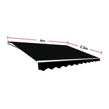 Motorised Outdoor Folding Arm Awning Retractable Sunshade Canopy Black 4.0m x 2.5m V63-842861