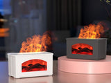 270ml Mist Humidifier Simulated Fireplace Design Power Off Protection Fire Diffuser for Home Black V1294-YM0521-3113230006811