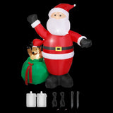 Santaco Christmas Inflatable Outdoor Santa Claus Elk 2.2M Xmas Decoration Light INFL1042
