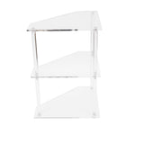 Acrylic Corner Side Table Small 3 Tier Triangular End Table for Living Room Bedroom Study V1294-YM0901-3116250002011