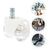 5Pcs White PU Chair Caster Wheels 360 Degree Swivel Furniture Universal Wheels for Home V1366-AZ2-W-21521