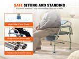 Commode Chair, Bedside Commode with Drop-Down Arms and Detachable Backrest, 5-Level Adjustable V952-WLKBSGYZD1009SMAXV0
