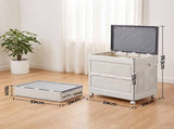 Artiss Foldable Storage Cabinet Stackable Box Flip-Top Rolling Organiser White SC-BOX-1D-6040-GR