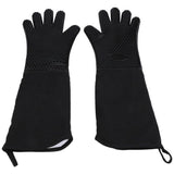 Extra Long Professional Silicone Oven Mitt, Heat Cooking Glove With Internal Cotton For V1369-AZ3-W-11477