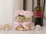 Pink Rose LED Crystal Flower Table Lamp - USB Rechargeable Touch Control Night Light V888-ELOSUNG22953