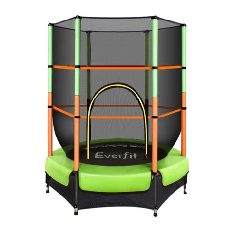 Everfit 4.5FT Trampoline for Kids Trampoline w/ Enclosure Safety Net Rebounder Gift Green TRAMPO-C-MINI45-GN