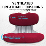 4X Slender Chair Posture Correction Seat Floor Lounge Padded Stackable RED V274-FT-SLDC-RD-X4