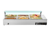 Commercial Food Warmer, 1500W Electric Stainless Steel Steam Food Warmer with Glass Cover, 9-Pan V952-SYSPBWQ913FS5WYYO002V3