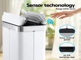 Devanti Rubbish Bin 70L Automatic Sensor Kitchen Bin, Slim Smart Garbage Can Touchless Rectangular SB-E-70L-WH