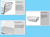 Set of 2 removable metal hanging baskets - organizer - closet hanging basket - suitable for desks, V1188-MS101-02557-1