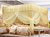 Luxury PrincessThree Side Openings Post Bed Curtain Canopy Netting Mosquito Net Bedding V1294-YM0901-JY19727-03