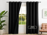 2 Pack 100% Blackout Curtains for Bedroom, Thermal Insulated Grommet Drapes for Living Room and V1189-LC-AMZ-00228