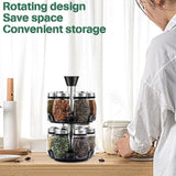 CARLA HOME Rotating Spice Rack Organizer with 16 Glass Jars for Kitchen Seasoning and Herb Storage V178-36163