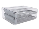 Egg Drawer Double Layer Transparent 32 Lattice Large Capacity Egg Storage Box for Refrigerator Grey V1294-YM0716-3118220147111