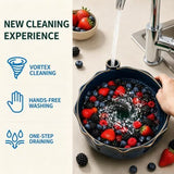 Berry Bowls with Holes Ceramic - Berry Vortex Bowl Ceramic, Self Spinning Fruit Washer Spinner, V1107-122-70863-NBL