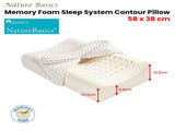 Alastairs Nature Basics Memory Foam Contour Standard Pillow 38 x 58cm V442-MFL-PILLOW-MEMORYCONTOUR-NATURAL-ST
