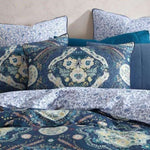 Logan and Mason 250TC Kashmir Mid Blue Cotton Sateen Quilt Cover Set Super King V442-LED-QUILTCS-KASHMIR-MIDBLUE-SK