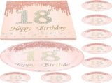 2 Sets 18th Birthday Plates and Napkins Disposable Paper Plates Delicate Party Favor Plates V1369-AZ3-W-20078