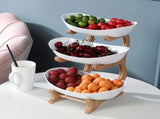 **Nordic-Style Two-Tier Extendable Fruit Tray Creative Living Room Snack Stand, Adjustable Height, V1106-SGTP2F002