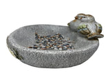 Birdbath w Colour Birds Flowers Pebble Butterfly 40cm V637-49483BRD