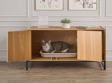 Cat Litter Box Enclosure Furniture, 80 cm Hidden Litter Box Cabinet with Scratch Pad & Storage, V952-JSJJMSPWQ3151XBNF001V0