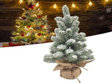 17.72in Desktop Flocking Xmas Tree Simulation Space Saving Reusable Xmas Tabletop Decoration for V1294-YM0901-3115240111611