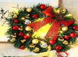 Xmas Wreath with 20 LED Lights and Bells Christmas Garland Light String Branch Lights for Living V1294-YM0714-10310319