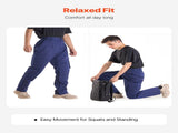 FR Pants for Men, 100% Cotton, Flame-Resistant Cargo Pants with Multi-Pockets and Elastic Waist, V952-HJZRKZCMSLSX5R8OA001V0
