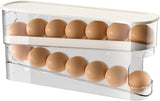 Automatic Rolling Egg Holder 14 Egg Dispenser Plastic Fridge Organizer Double Layer Egg Rack V1258-DP02-BOL-741