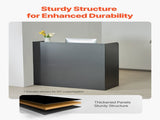 Reception Desk, 1200 x 480 x 1100 mm Rectangular Front Counter Table, Office Reception Counter with V952-YBQTJX3CDCCJ3IW3IV0