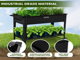 Wallaroo Garden Bed Raised 108.5 x 50.5 x 80cm Galvanized Steel Black GBC-BSW-108-BK