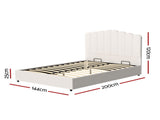Artiss Bed Frame Double Size Boucle FION BFRAME-H-FION-D-WH-ABC