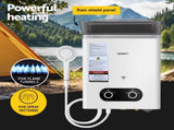 Devanti Portable Gas Water Heater LPG-powered System White With Pump GWH-A-LPG-4DZ-WH-PUMP