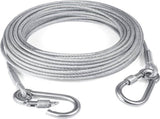 Dog leash cable - 5mm * 3m - stainless - silver - dog chains - with double fastening stainless V1188-NK-BOL-635