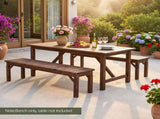 Gardeon Garden Benches Garden Seating Backless Timber Seat 150cm Brown ODF-BENCH-150-CC