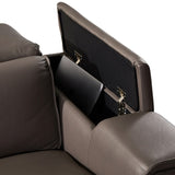 Corner Sofa Square Wedge Finest Genuine Leather Grey Electric Recliner Storage Drawer with 2x Cup V43-SOF-ATLN-GR