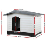 i.Pet Dog Kennel House Extra Large Outdoor Plastic Puppy Pet Cabin Shelter XL Grey PET-DH-P424-GR