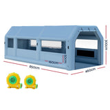 Giantz Inflatable Spray Booth 8.5X4.6M Car Paint Tent Filter System 2 Blowers SPRAY-BOOTH-8.5X4.6-BL-ABC