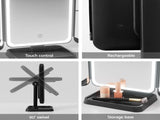 Embellir LED Makeup Mirror Tri-fold Lighted Vanity Mirrors 1X2X3X Magnifications MM-E-TRI-4030LED-BK