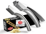 Gourmet Easy Garlic Press No Need to Peel, Stainless Steel Garlic Mincer, Garlic Crusher V1376-GARLECOMBO
