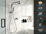 Cefito 9'' Rain Shower Head Set Handheld Round High Pressure Mixer Tap Chrome SHOWER-A1-RO-9-SI-MIXER-RO