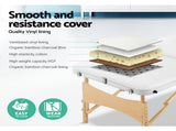 Zenses Massage Table 70cm Portable 3 Fold Wooden Beauty Bed White MT-WOOD-F3-WHITE-70