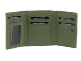 Pierre Cardin Leather Ladies Woven Design Tri-fold Wallet in Leaf Green V563-PC3693-LEAF
