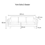 3 Seater Sofa Beige Fabric Modern Lounge Set for Living Room Couch with Wooden Frame V43-SOF-YOKBG3S